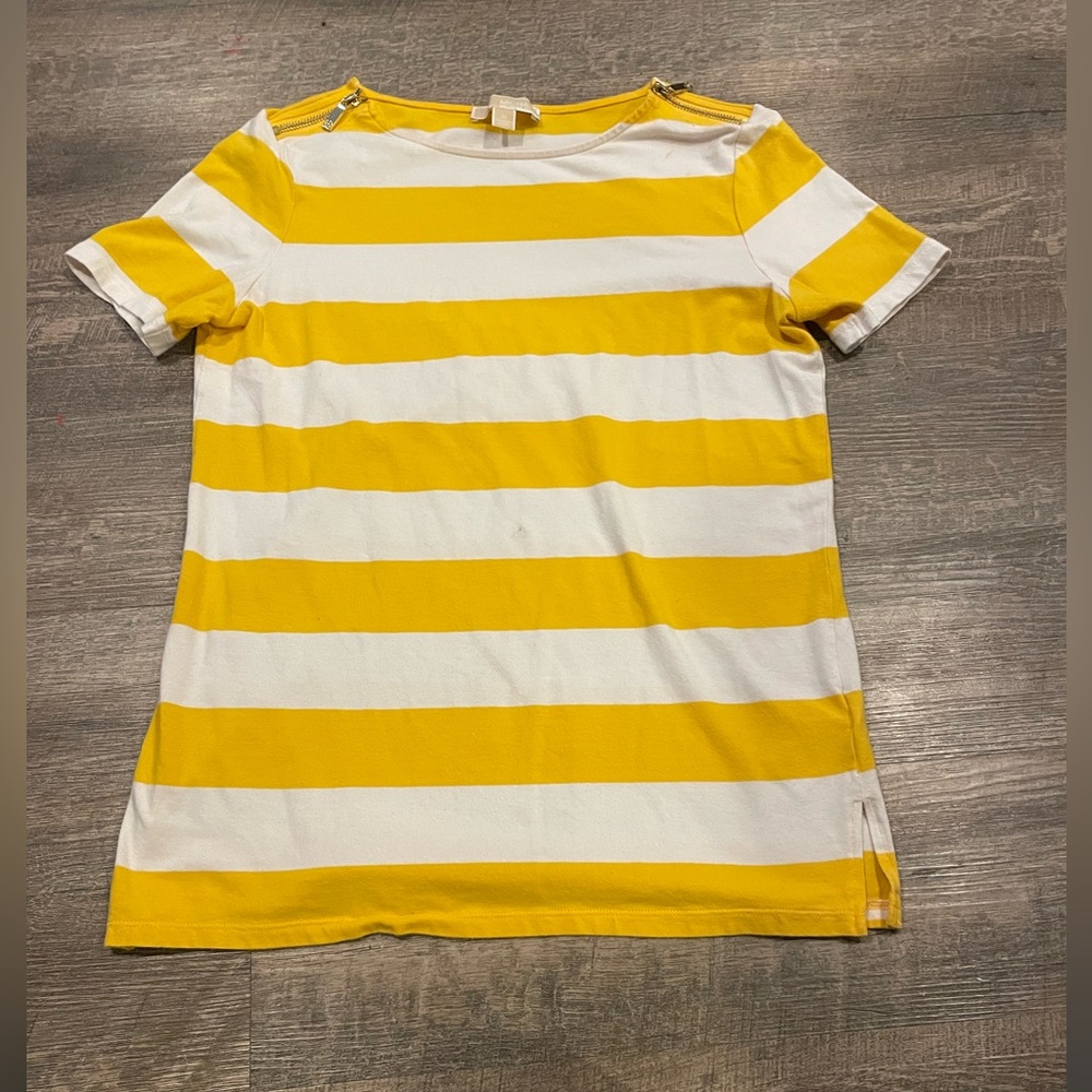 Michael Kors women’s shirt with zipper accents on shoulders